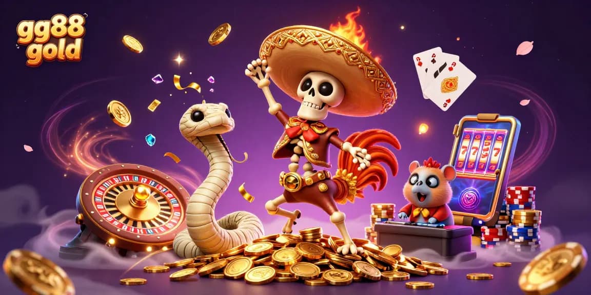 Experience the thrill of winning with gg88 gold in this vibrant 3D casino illustration.