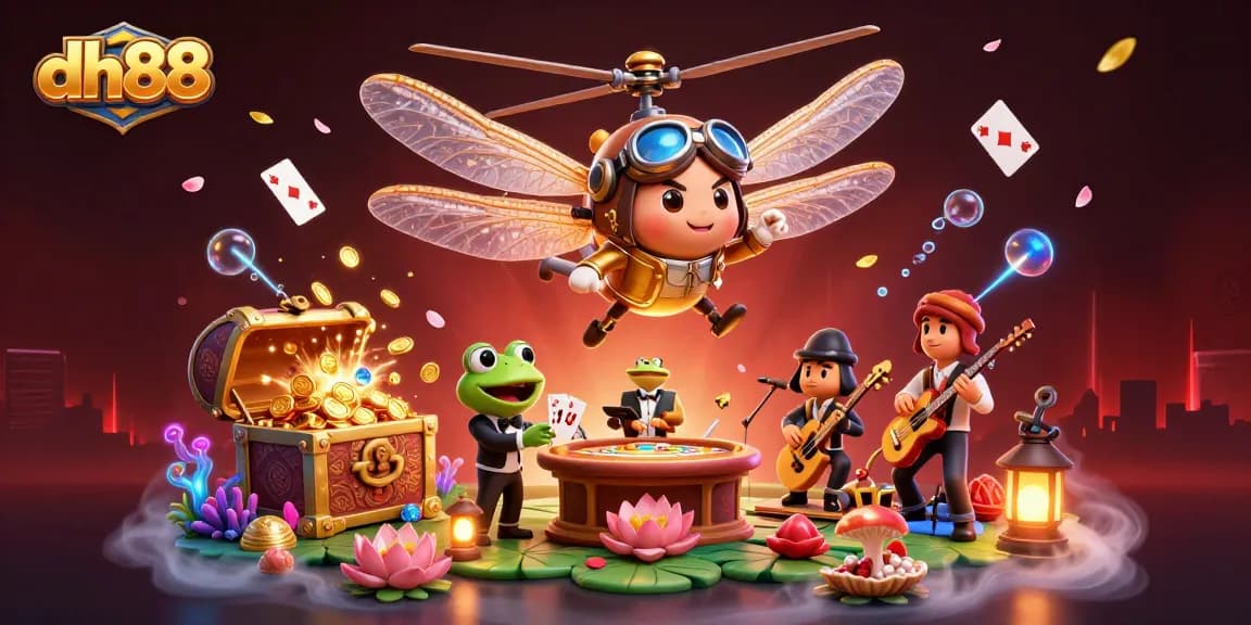 Experience the thrill of dh88 with a vibrant 3D casino scene featuring dynamic characters.
