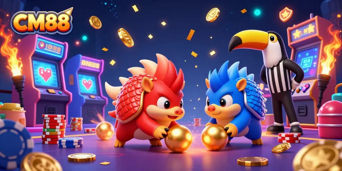 Experience competitive gaming at CM88 with rival pangolins fighting through casino riches and exciting arcade elements.