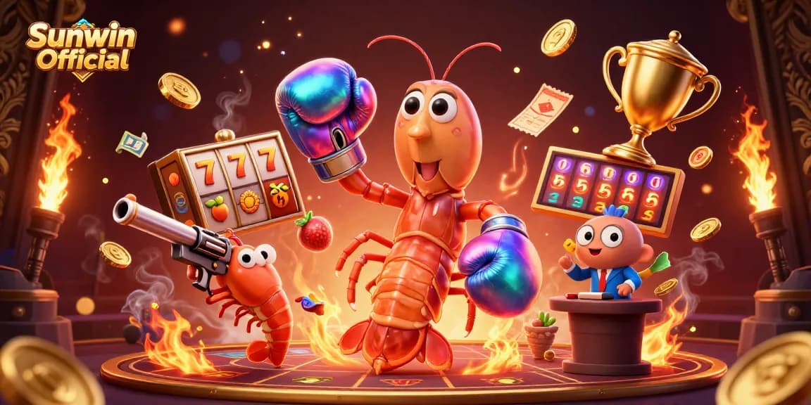 Engage in exciting games at Sunwin Official with vibrant casino elements and animated characters.