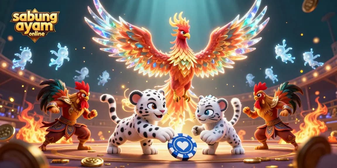 Experience the thrill of sabung ayam online with vibrant warriors in a dynamic 3D arena.