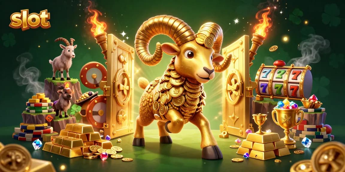 Slot gacor dengan simbol keberuntungan dan jackpot, menarik perhatian pemain dalam kasino.