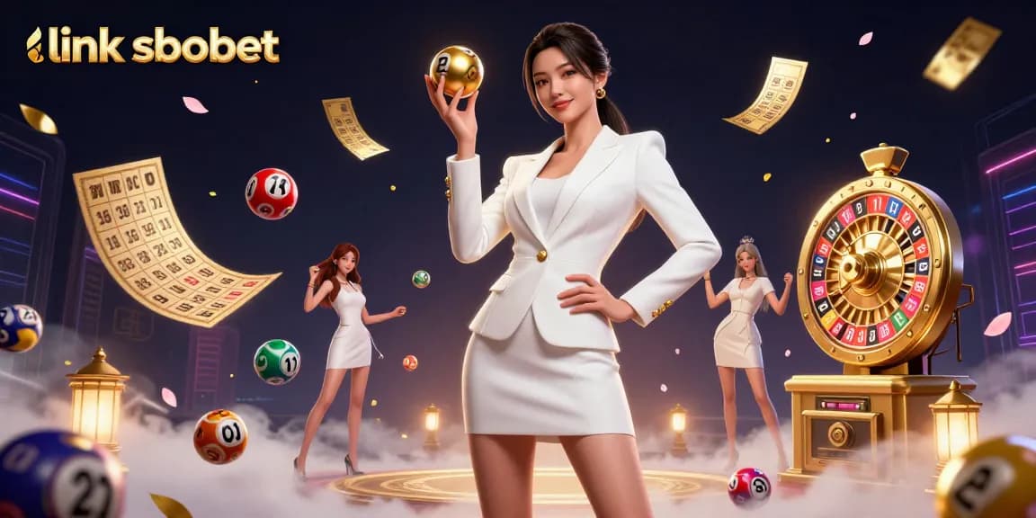Place bets on link sbobet with a stunning casino-themed digital illustration showcasing vibrant gaming elements.
