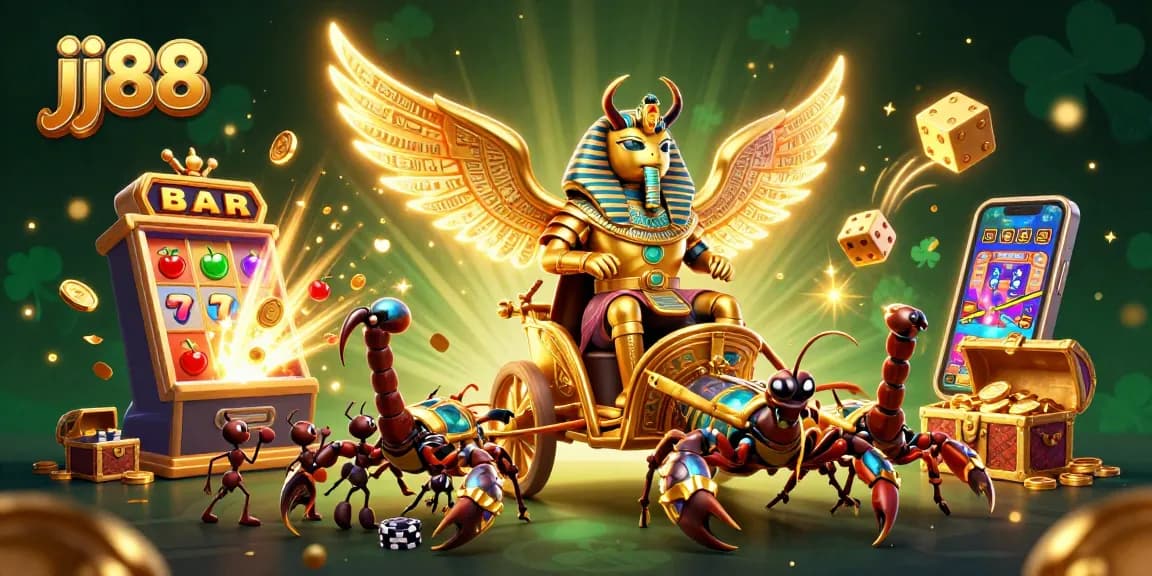 Experience thrilling jackpots and bright winnings with jj88 in a spectacular casino scene filled with adventure.