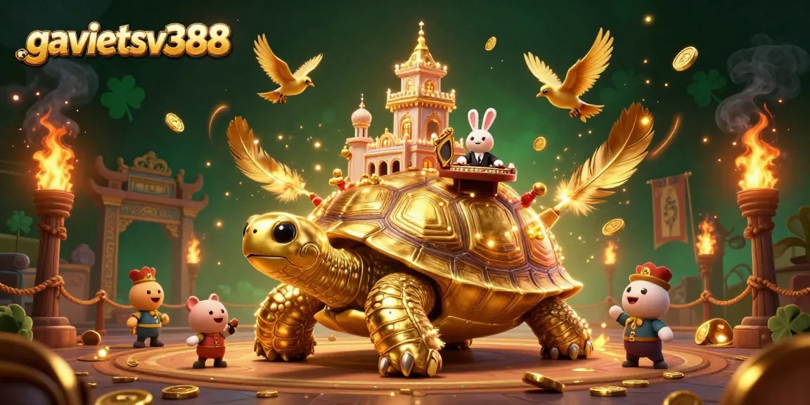 Engage in thrilling betting adventures at gavietsv388 with a unique cartoon casino scene featuring extraordinary elements.