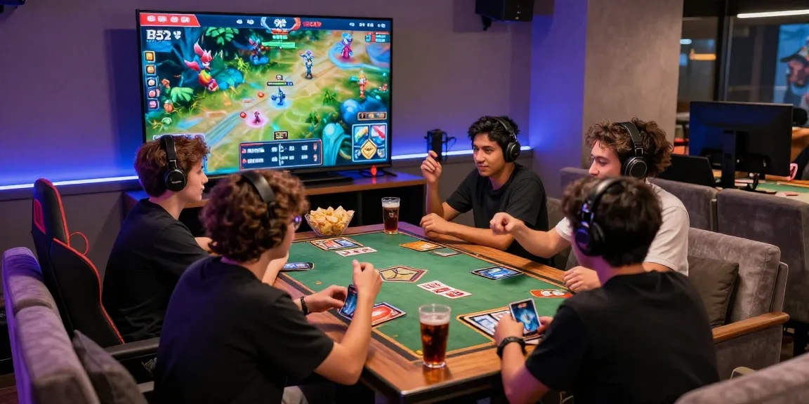 B52 gaming platform with players immersed in multiplayer card game action, showcasing vibrant graphics and engaging atmosphere.