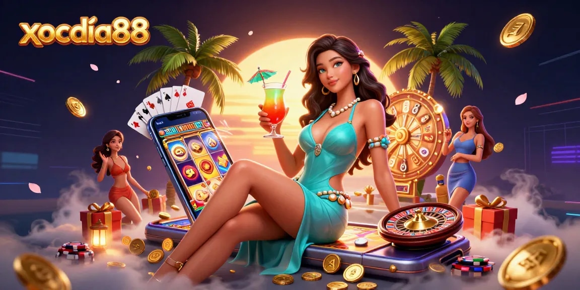Xocdia88 enhances the gaming experience with stunning visual elements, showcasing vibrant slot adventures and dynamic casino action.