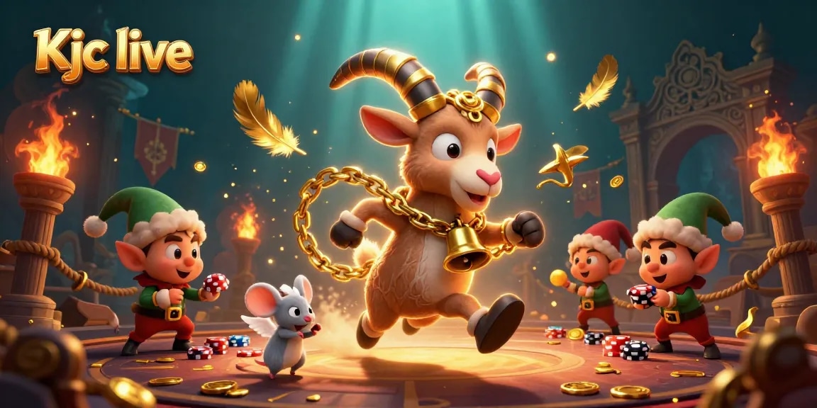 Experience Kjc live at a vibrant holiday-horror casino featuring Krampus and playful gremlins.