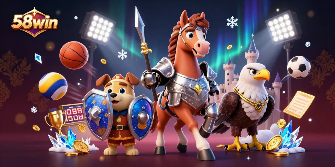 Experience the thrill of winning with 58win's captivating gaming scene, featuring dynamic sports elements.