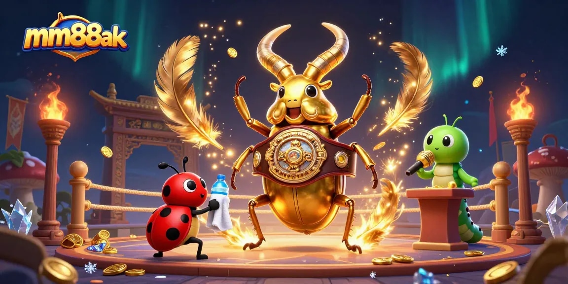 Experience the thrill of mm88ak with a dynamic, colorful 3D scene featuring a boxing beetle!