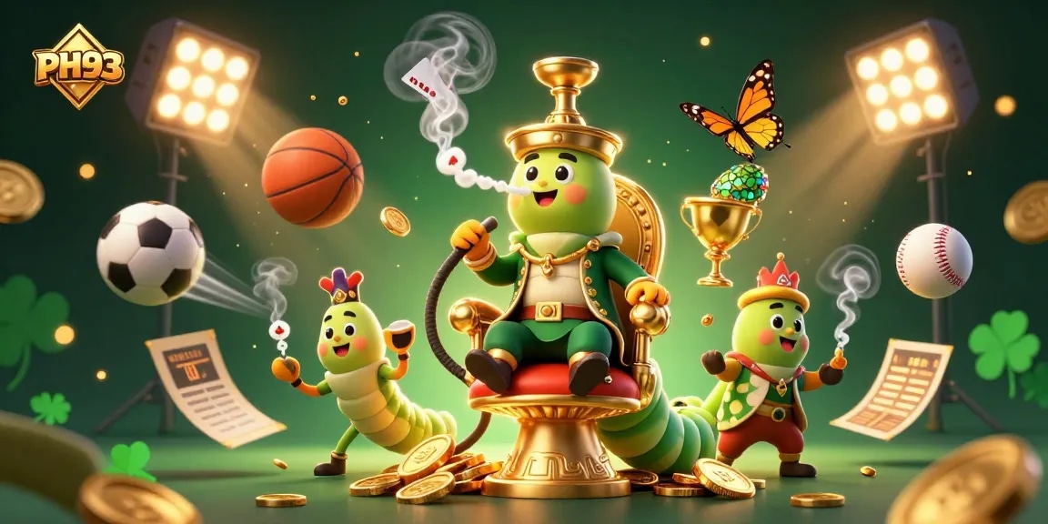 Experience PH33's immersive gambling scene featuring a hookah-master, dynamic sports elements, and gold accents.