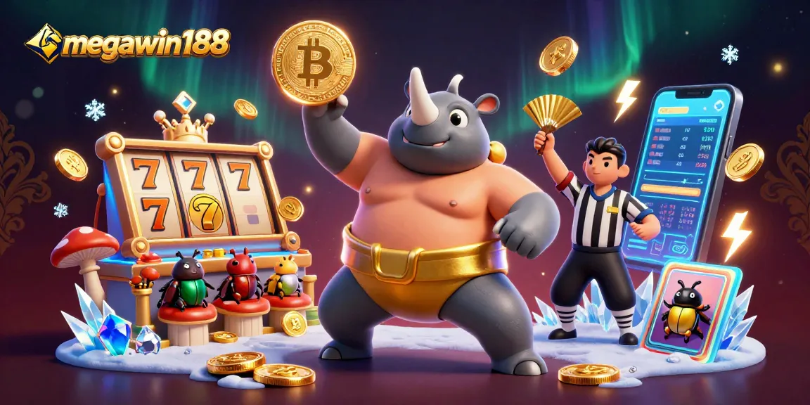 Megawin188 menghadirkan pengalaman slot online yang menarik dengan perayaan kemenangan dalam adegan penuh warna.