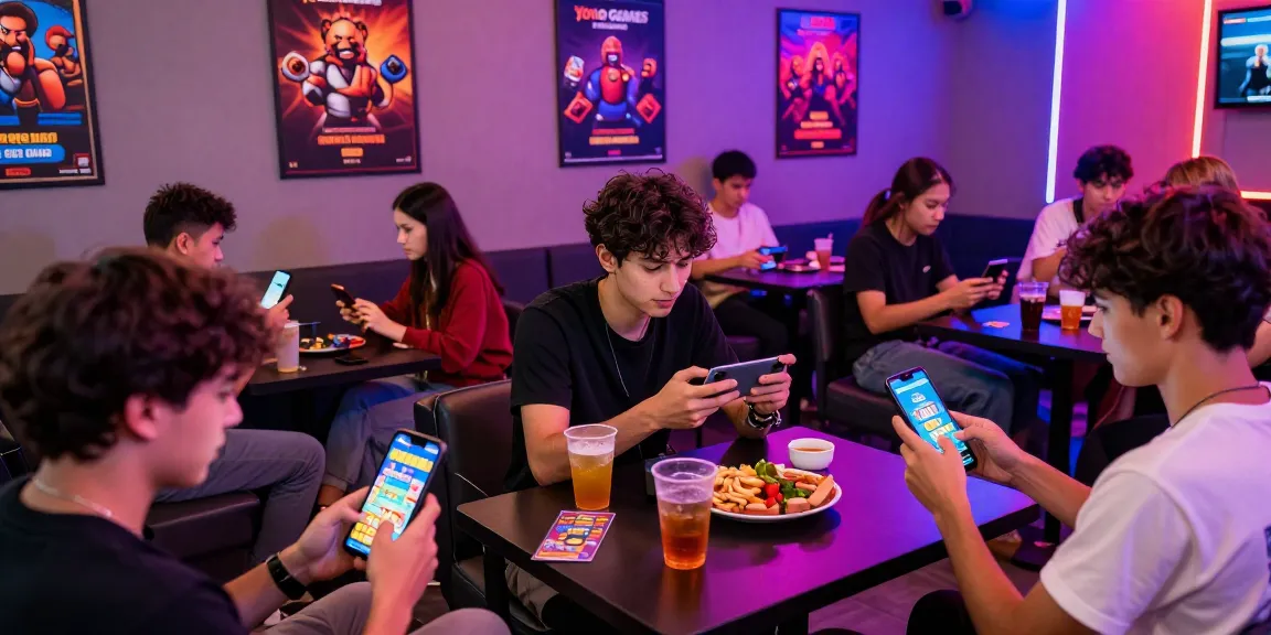 Exciting gaming lounge with players exploring yono games sign up bonus on mobile devices.