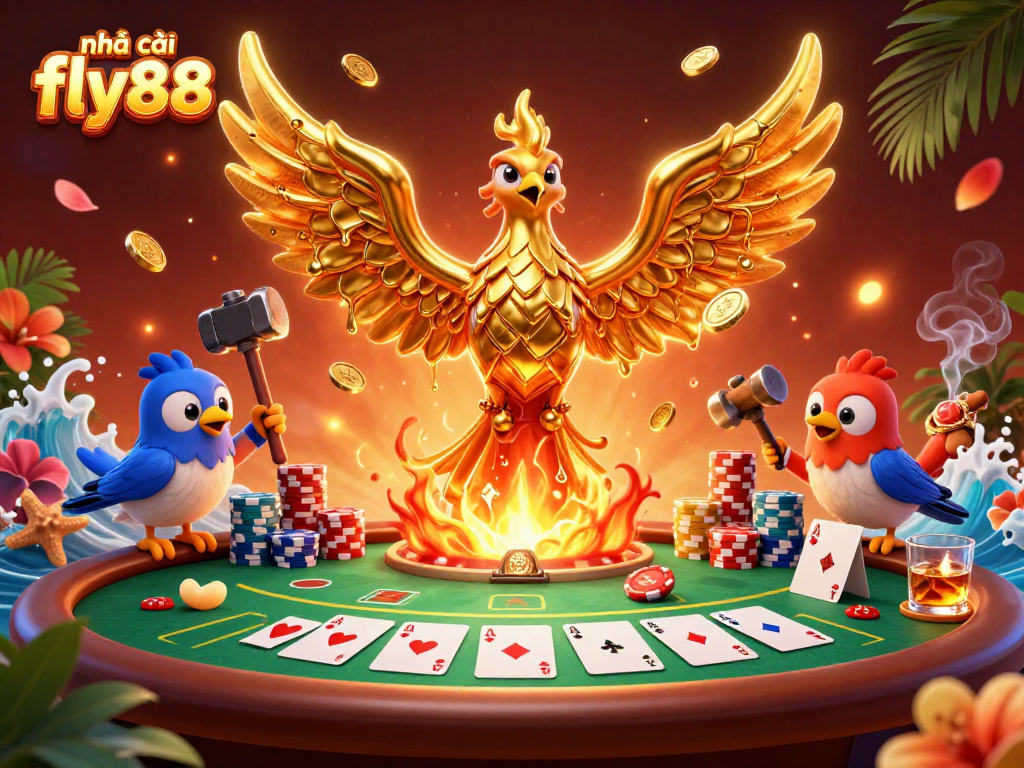 Experience thrills at nhà cái fly88 with vibrant, dynamic casino elements in a captivating scene.