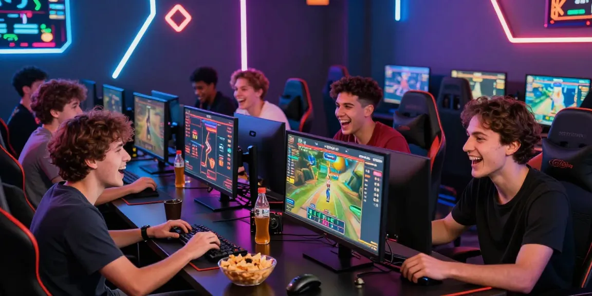 Engaging gaming scene showcasing friends enjoying the excitement of online betting at 78win with vibrant graphics and atmosphere.