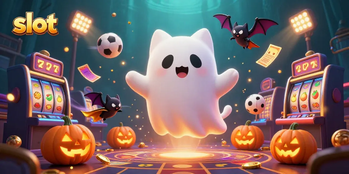 Permainan slot yang seru di kasino dengan simbol keberuntungan dan karakter kartun lucu.