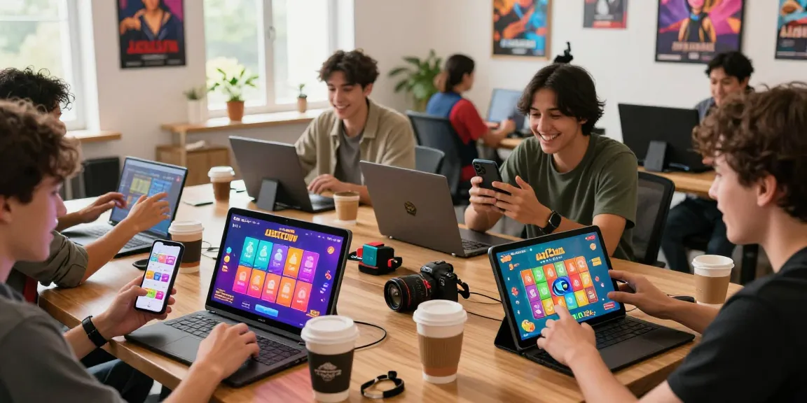 Players enjoying the jaiclub gaming app in a vibrant setting, showcasing excitement and interaction.