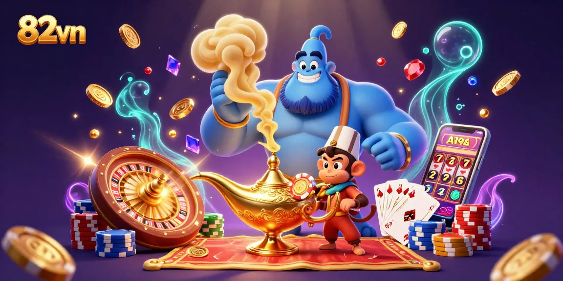 Experience thrilling wins at 82vn with vibrant casino motifs and magical elements.
