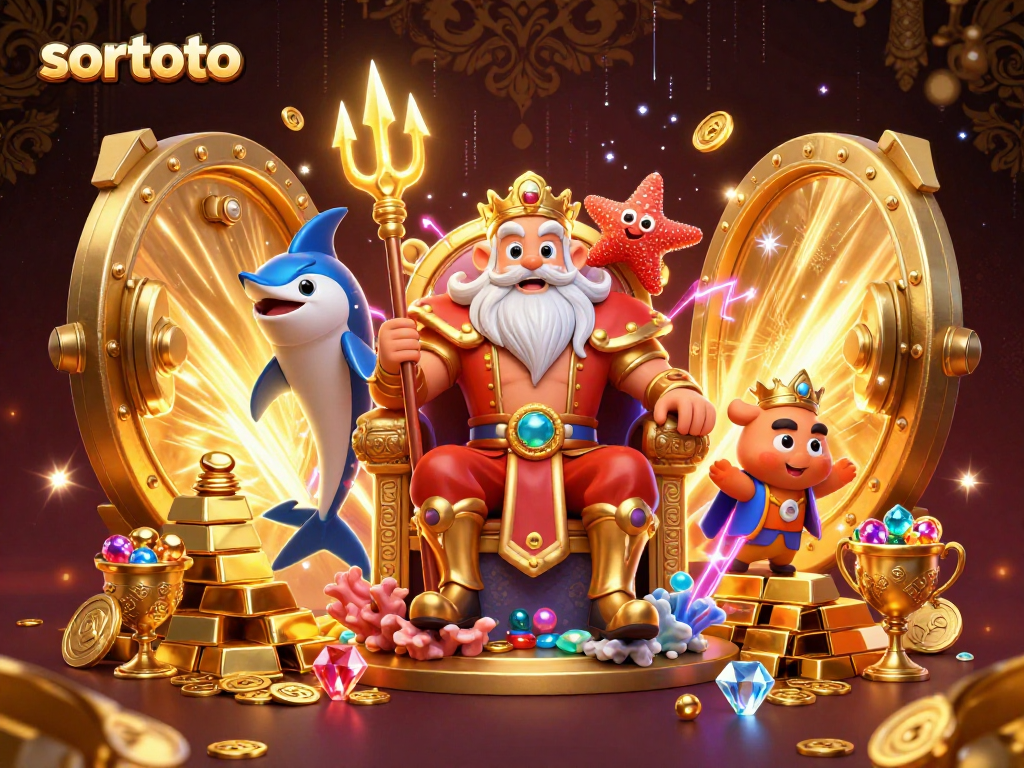 Experience fast online gaming with sortoto's vibrant casino-themed 3D illustration bursting with jewels.