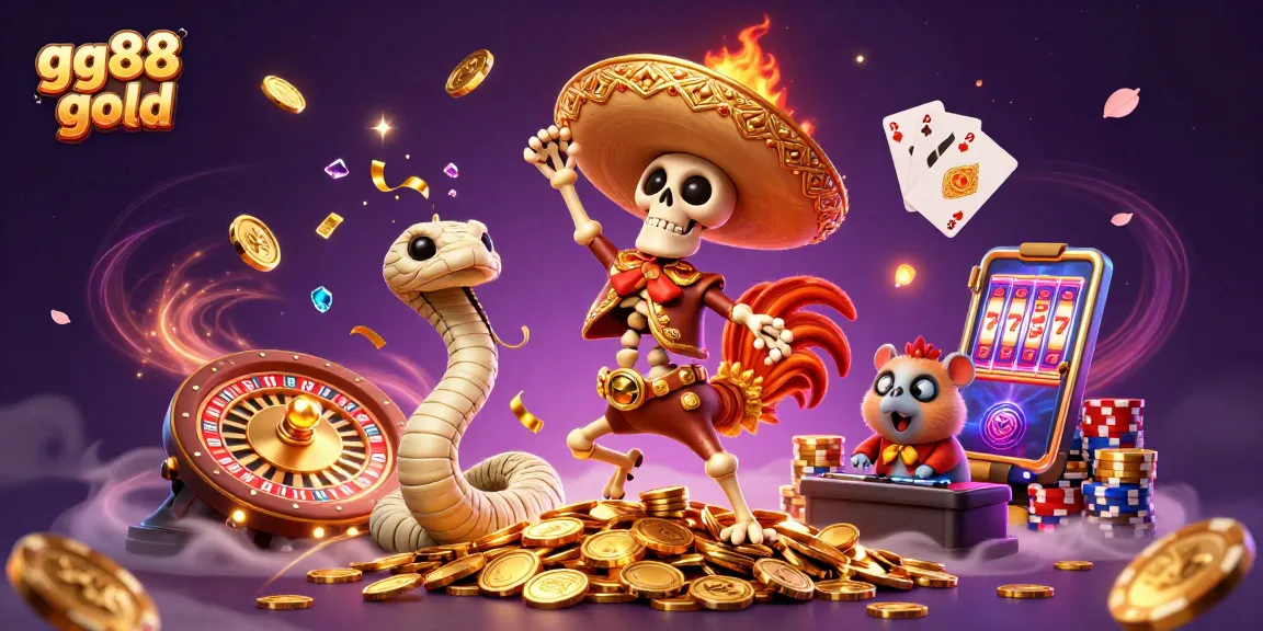 Experience the thrill of winning with gg88 gold in this vibrant 3D casino illustration.