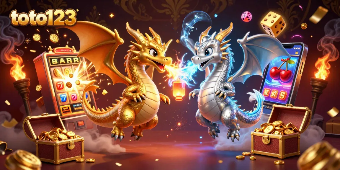 Watch thrilling toto123 gameplay with dragons amidst a jackpot explosion, featuring dazzling 3D visuals.