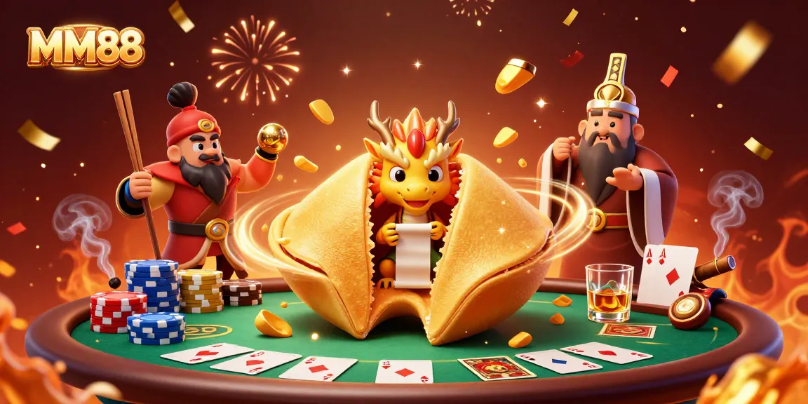 Engage with MM88's thrilling fortune-inspired casino scene featuring unique characters and gameplay elements.