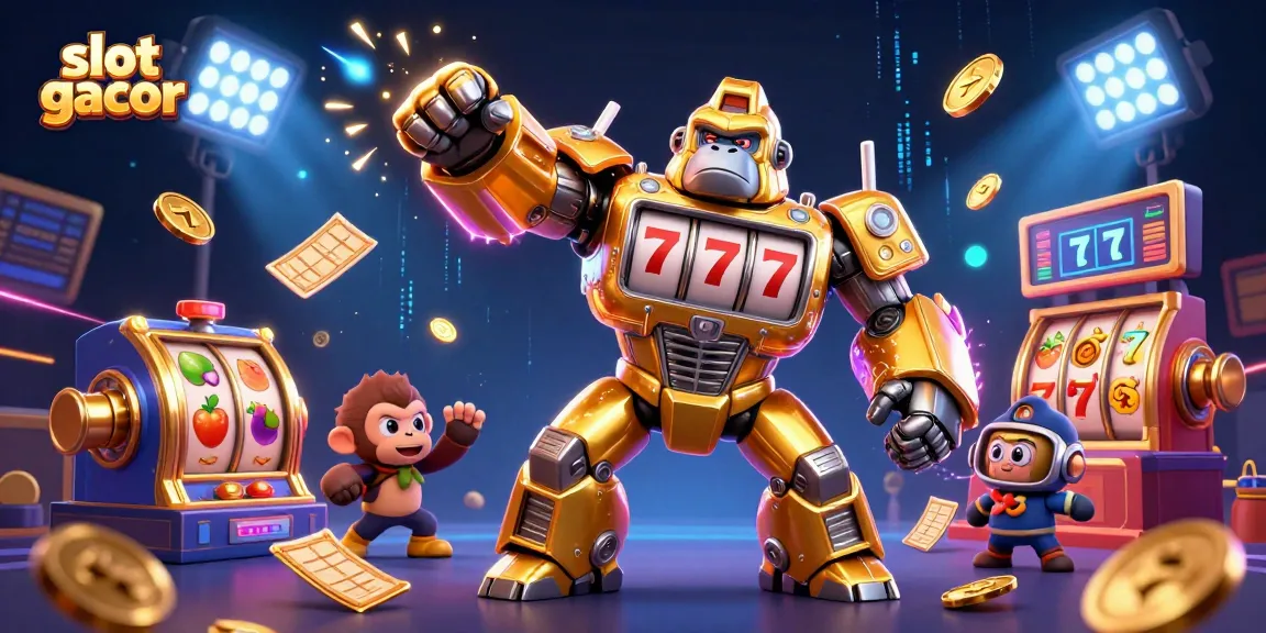 Experience slot gacor excitement with a dynamic character scene showcasing thrilling gaming elements.
