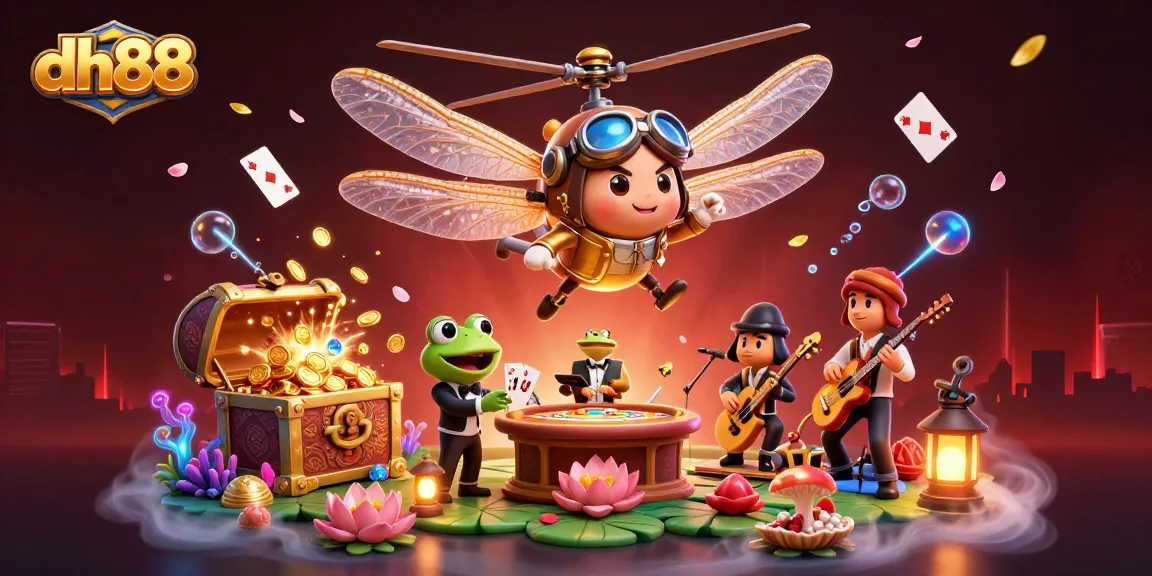 Experience the thrill of dh88 with a vibrant 3D casino scene featuring dynamic characters.