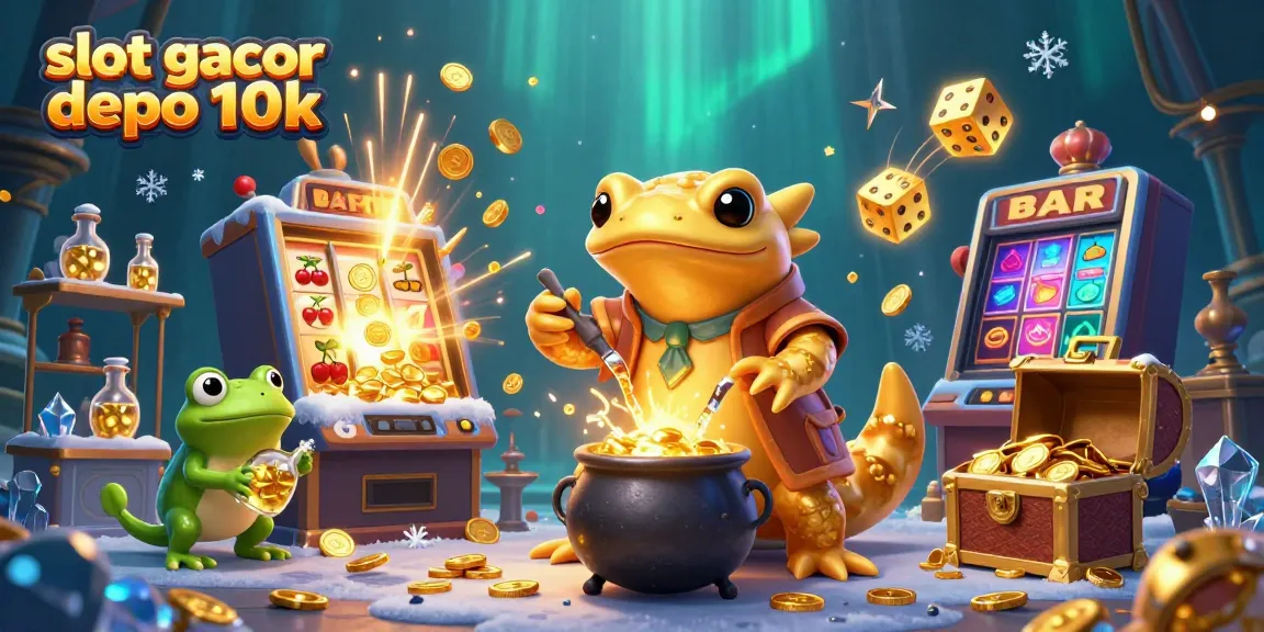 Permainan slot gacor depo 10k dengan alkemis dan simbol kasino terlihat menarik.