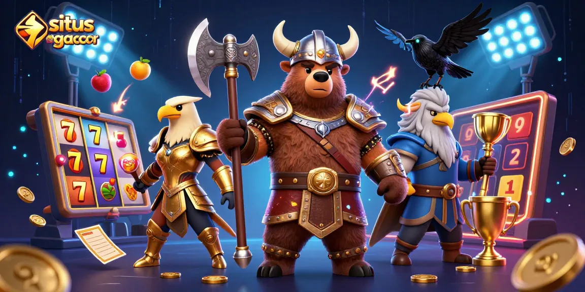 Experience situs slot gacor excitement with dynamic scenes of jackpots, vibrant gameplay, and engaging casino elements.