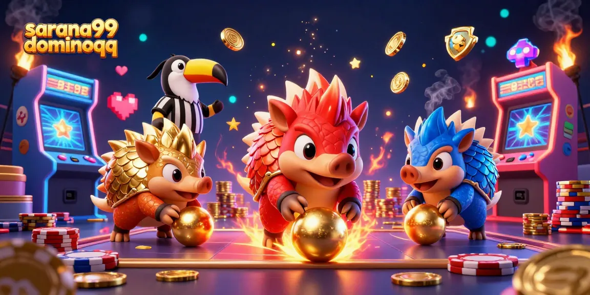 Engage with sarana99 dominoqq as rival pangolins battle in a lively digital casino scene.