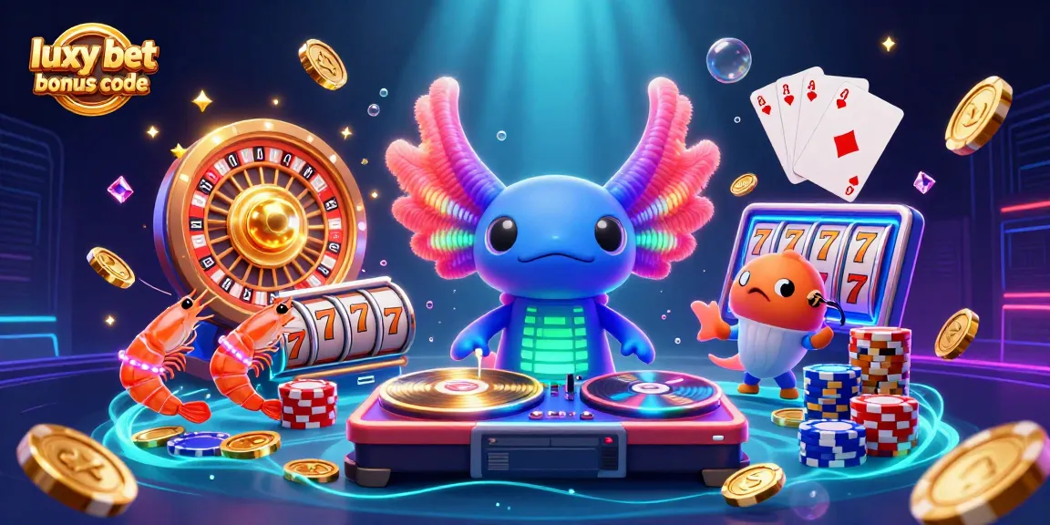 Join the fun and excitement with luxy bet bonus code's vibrant 3D casino scene featuring lively characters!