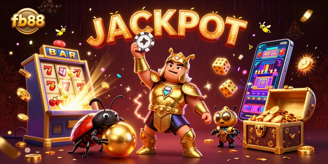 Experience big wins at fb88 with our dynamic and rich casino-themed illustration featuring an exciting jackpot.