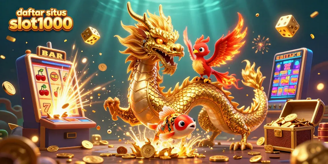 Menangkan jackpot di daftar situs slot1000 dengan koin emas berhamburan dan simbol keberuntungan.