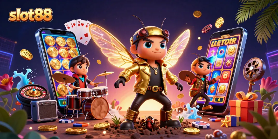 Rasakan keseruan slot88 dengan cicada rock star dan elemen permainan kasino lainnya.