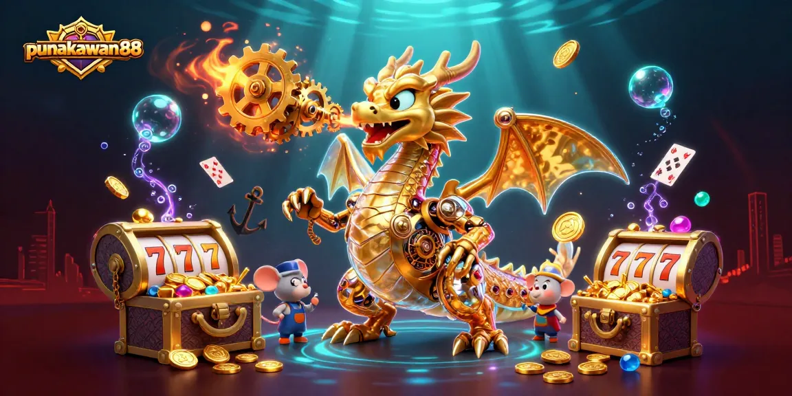 Punakawan88 features vibrant scenes of winning strategies with dynamic dragon elements and captivating casino visuals.