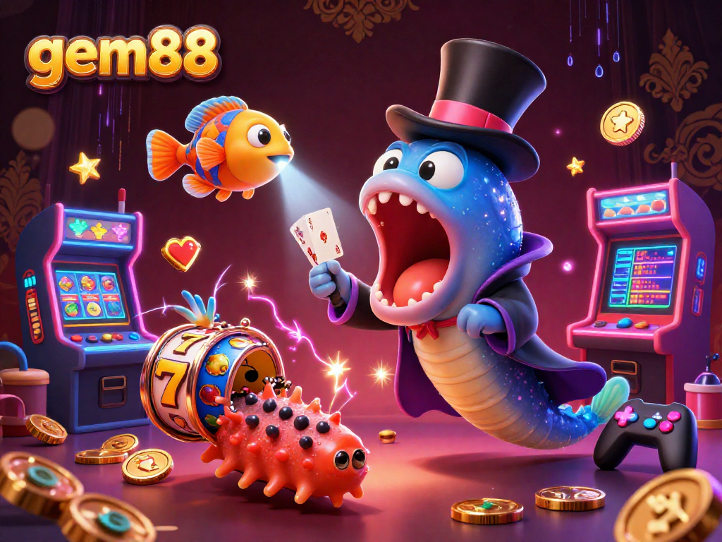 Engage with gem88's vibrant casino magic featuring enchanting sea creatures at play.