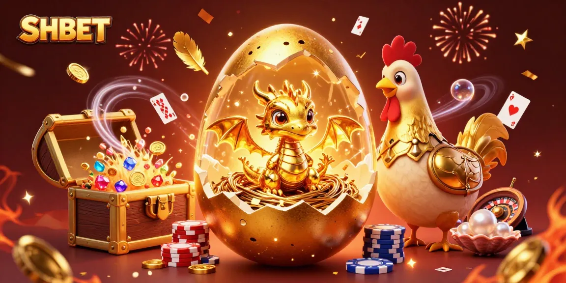 Bet big and win at SHBET with a golden dragon emerging from poker chips and casino elements