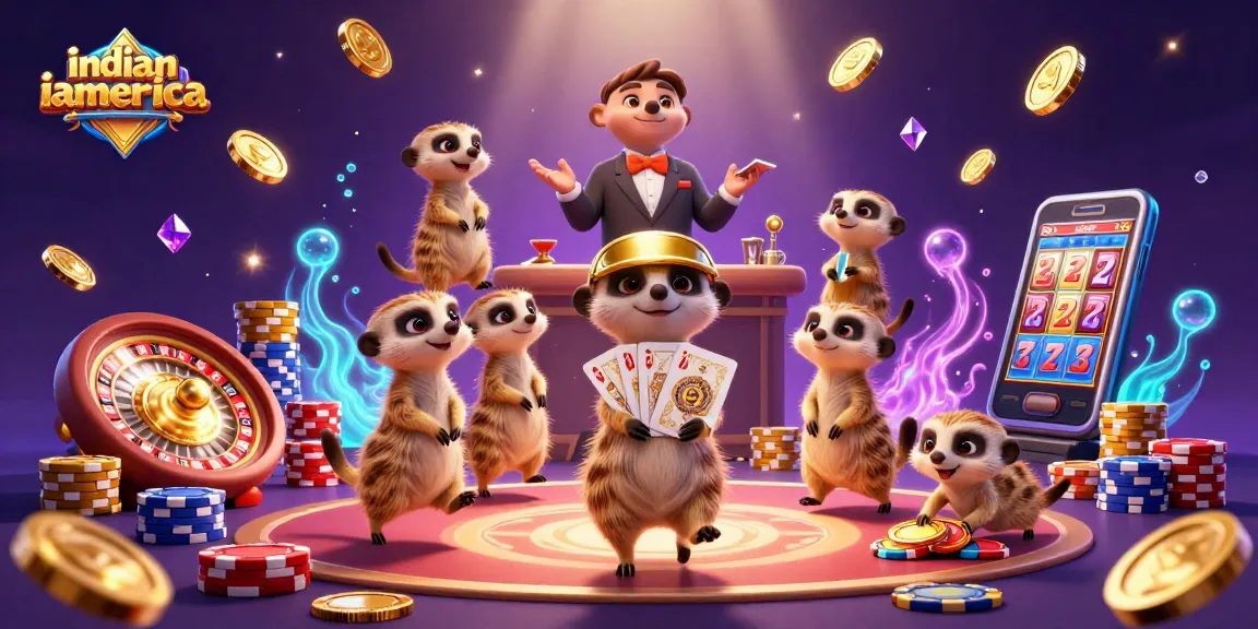 Indianiamerica brings a vibrant meerkat casino scene alive with animated characters and rich detail.