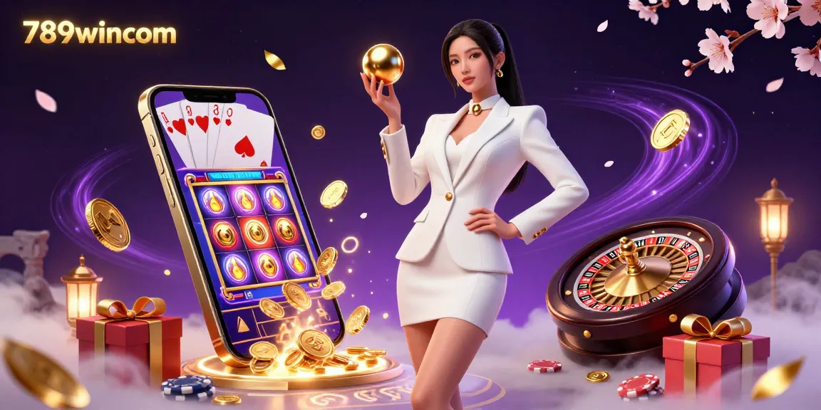 Experience thrilling games at 789wincom with a stunning Asian dealer and vibrant casino elements.