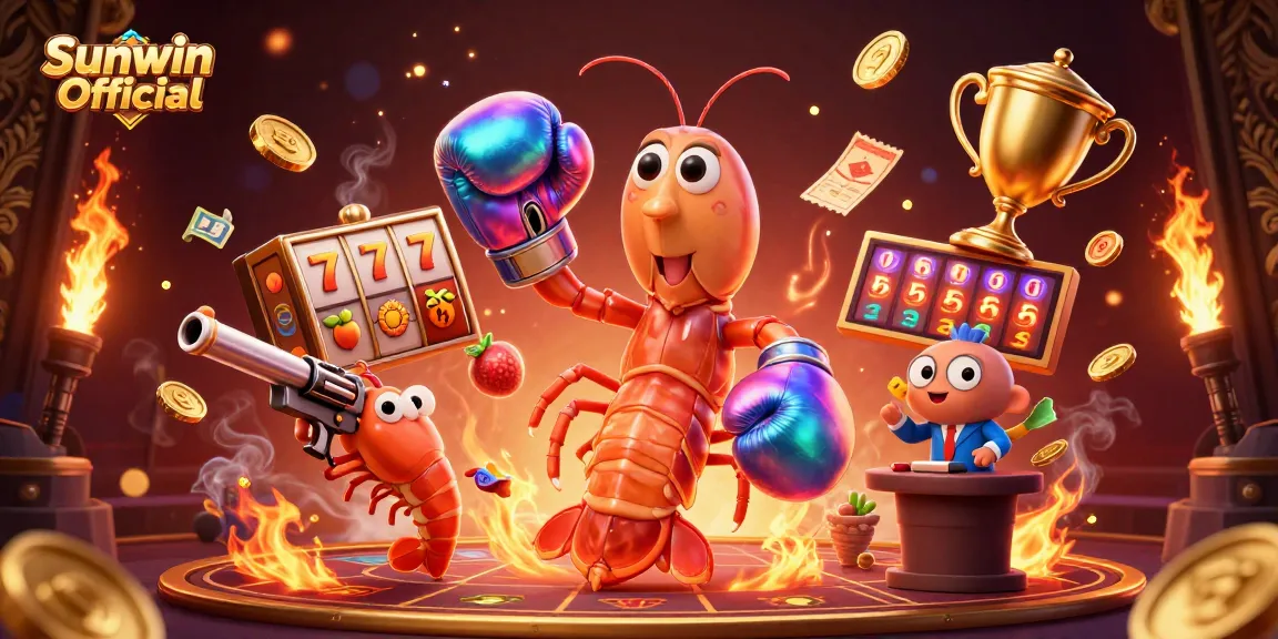 Engage in exciting games at Sunwin Official with vibrant casino elements and animated characters.