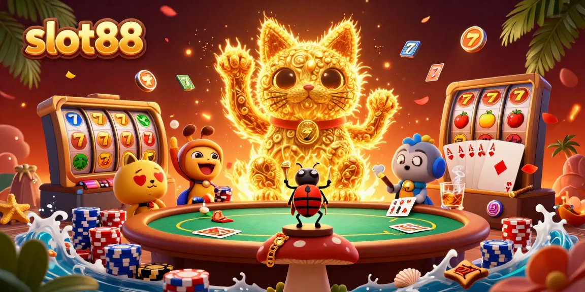 Menangkan slot88 dengan slot berwarna-warni dan karakter keberuntungan yang berinteraksi pada meja kasino