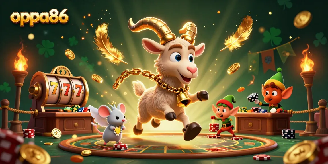 oppa86 gaming action with Krampus and festive elements in a chaotic casino scene