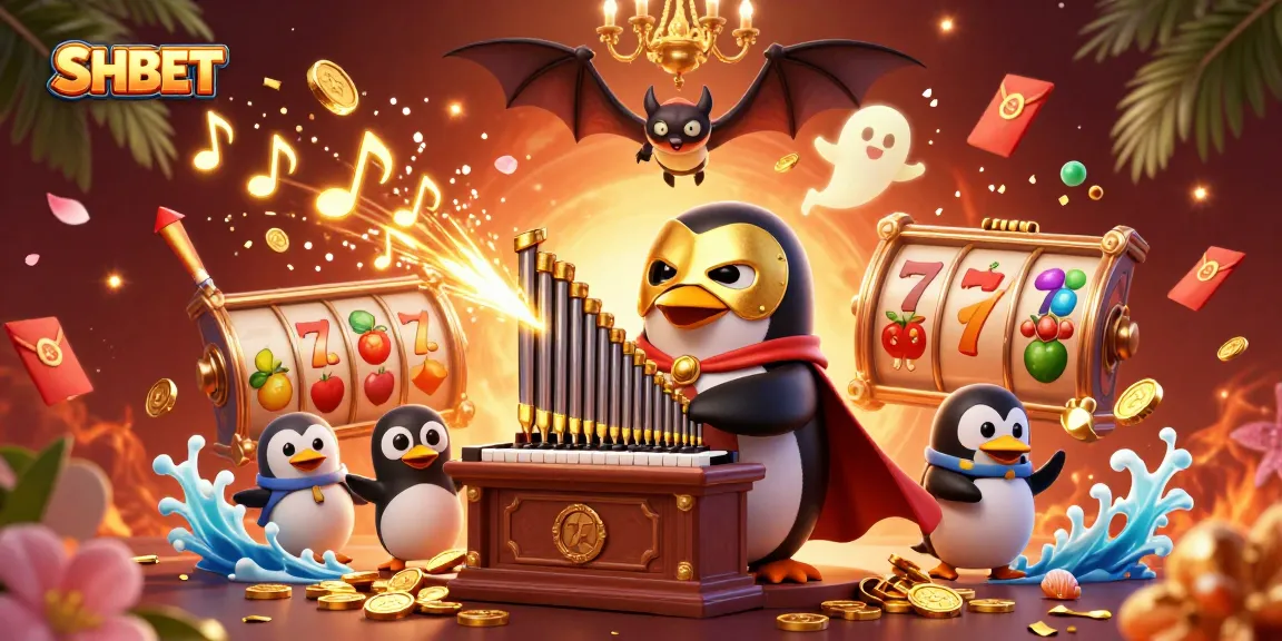 Celebrate wins at SHBET with a vibrant 3D casino scene showcasing iconic gaming elements and cartoon characters.