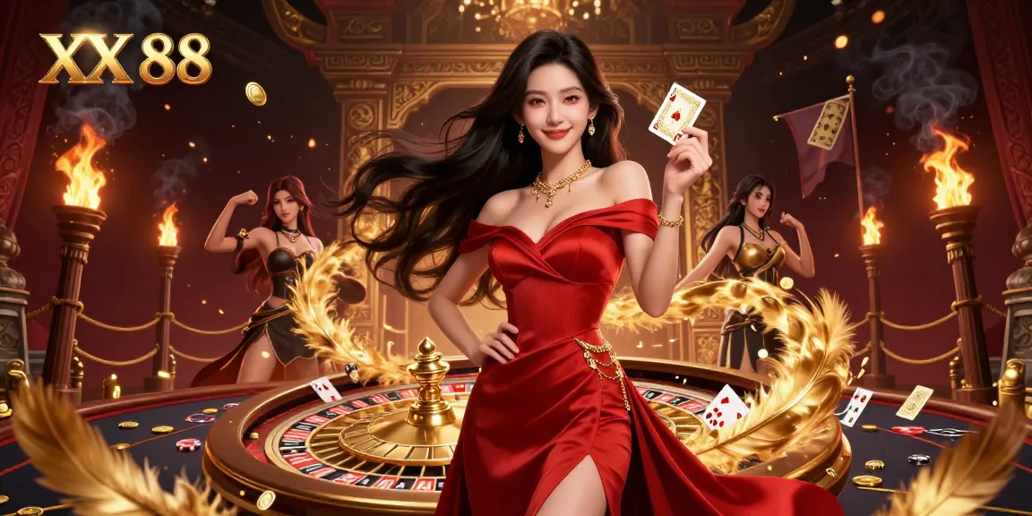 Experience winning strategies at XX 88 casino with stunning visuals of golden roulette and elegant dealer action.