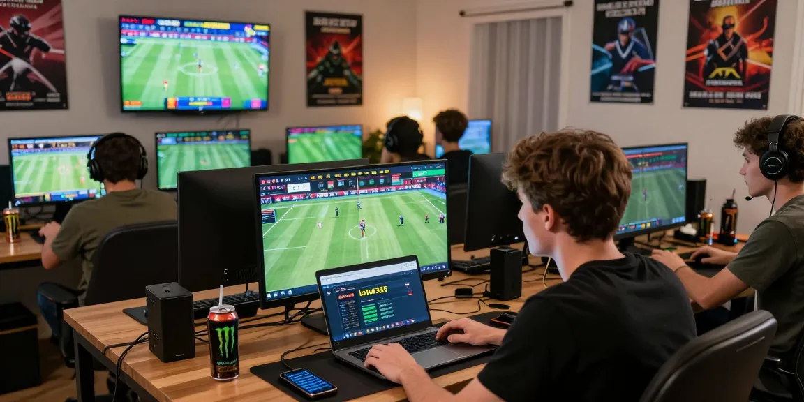 Exciting gaming scene with players using lotus365 for live betting and casino games.
