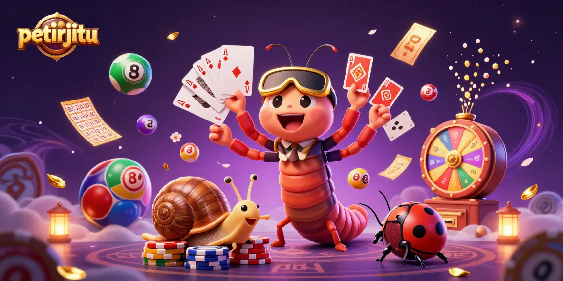 Mengalami sensasi permainan di petirjitu dengan dealer kartun milipede, chip besar, dan bola lotere berwarna-warni.