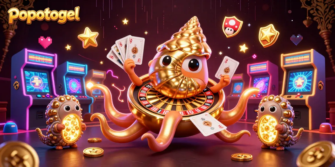 Engage in exciting popotogel gaming with a vibrant 3D scene featuring dynamic characters and colorful elements.