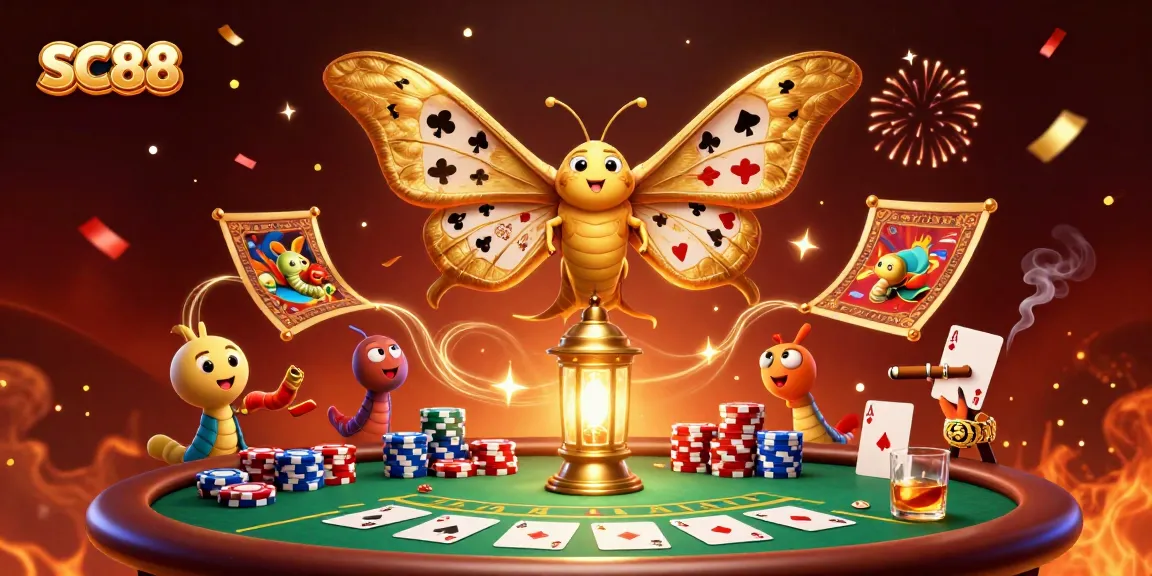 Experience the luxury of SC88 with vibrant casino-themed 3D illustration showcasing poker excitement.