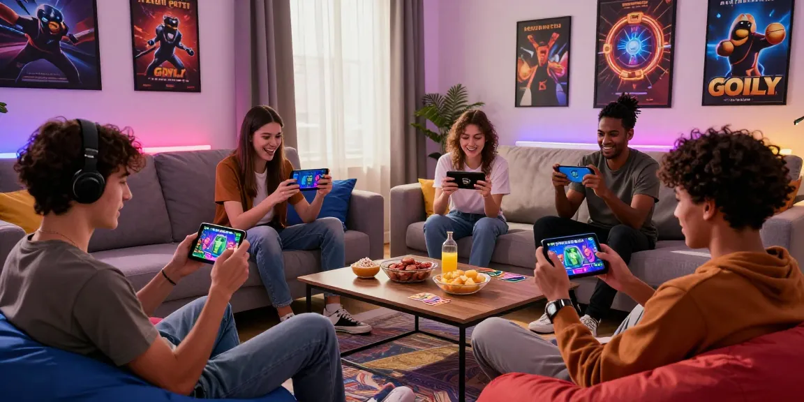 Exciting group gaming session featuring Teen Patti Gold features in a cozy living room with vibrant decor.